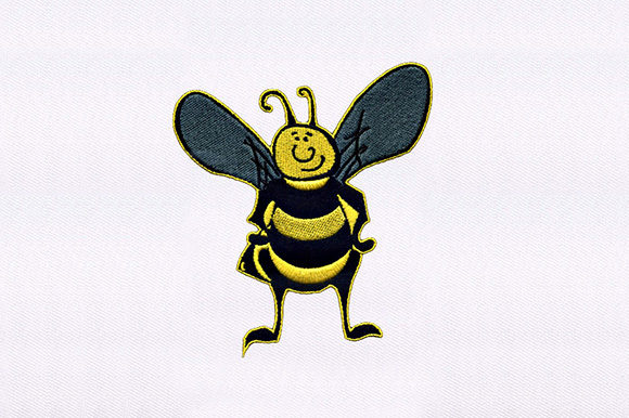 Funny Honey Bee Embroidery Design
